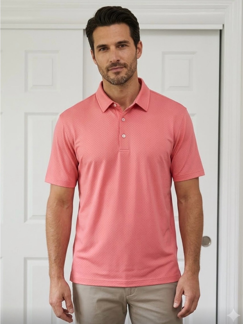 johnnie-o
"Dot Neat" Micro Print Performance Jersey Polo. Size Large